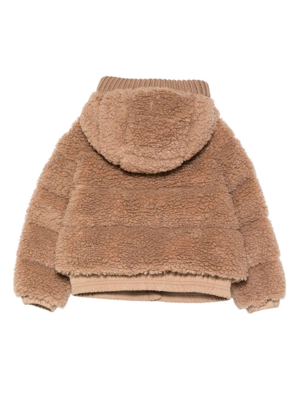 Giacca per bambina Moncler Enfant Adalbertas marrone in pile con zip - Rubino Kids