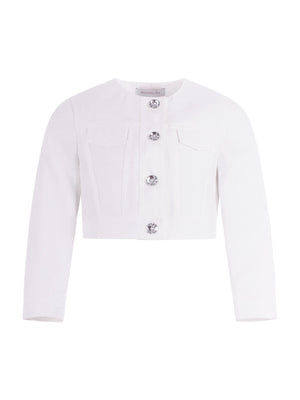 Monnalisa white jacket for girls with pocket