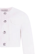 Giacca per bambina Monnalisa bianca con taschino - Rubino Kids