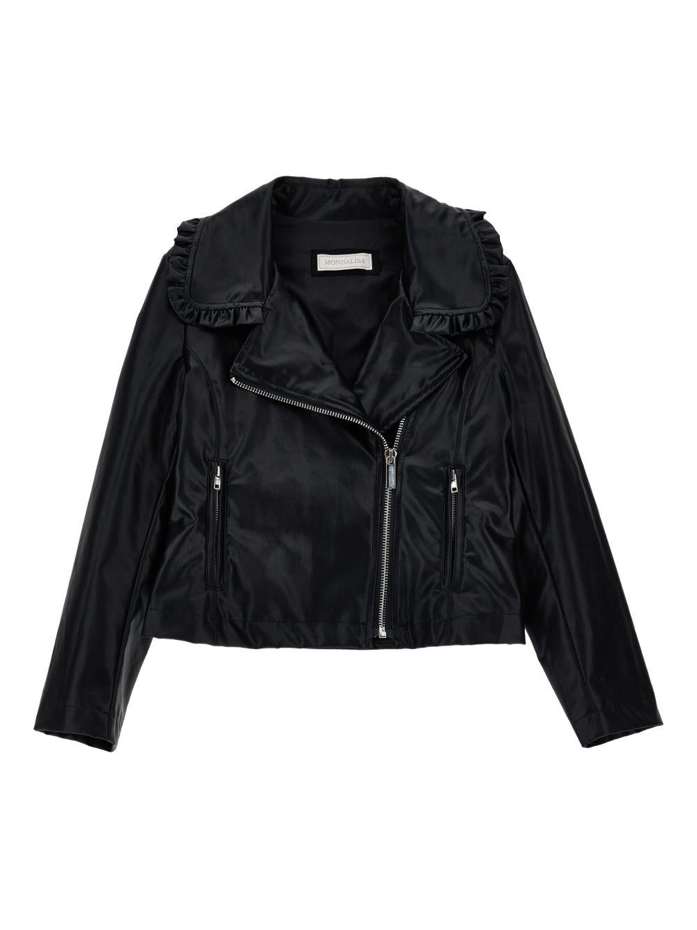 Giacca per bambina Monnalisa nera con zip - Rubino Kids