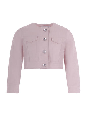 Monnalisa pink jacket for girls with pocket
