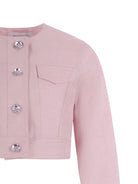 Giacca per bambina Monnalisa rosa con taschino - Rubino Kids