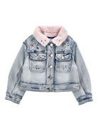 Giacca per bambina Monnalisa x Disney denim Stitch - Rubino Kids