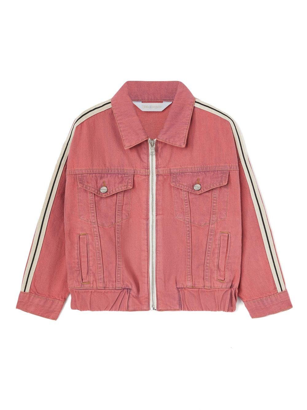 Giacca per bambina Palm Angels Kids rosa con stampa con logo - Rubino Kids