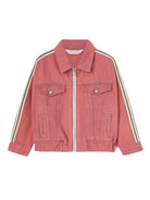 Giacca per bambina Palm Angels Kids rosa con stampa con logo - Rubino Kids