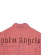 Giacca per bambina Palm Angels Kids rosa con stampa con logo - Rubino Kids