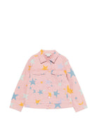Giacca per bambina Stella McCartney Kids rosa con stampa stelle - Rubino Kids