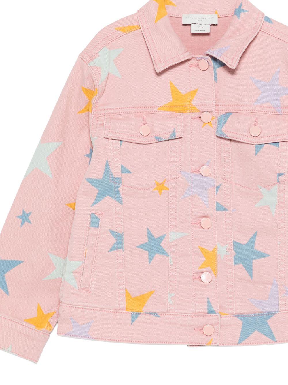 Giacca per bambina Stella McCartney Kids rosa con stampa stelle - Rubino Kids