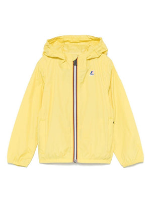 K-Way Kids Le Vrai yellow children's jacket with two side zip pockets