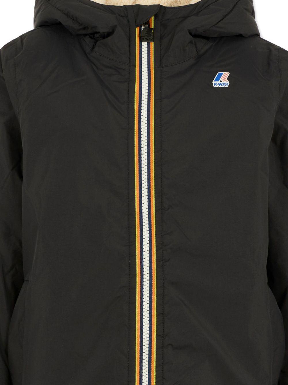 Giacca per bambini K - Way Kids nero con cappuccio e fodera in pile - Rubino Kids