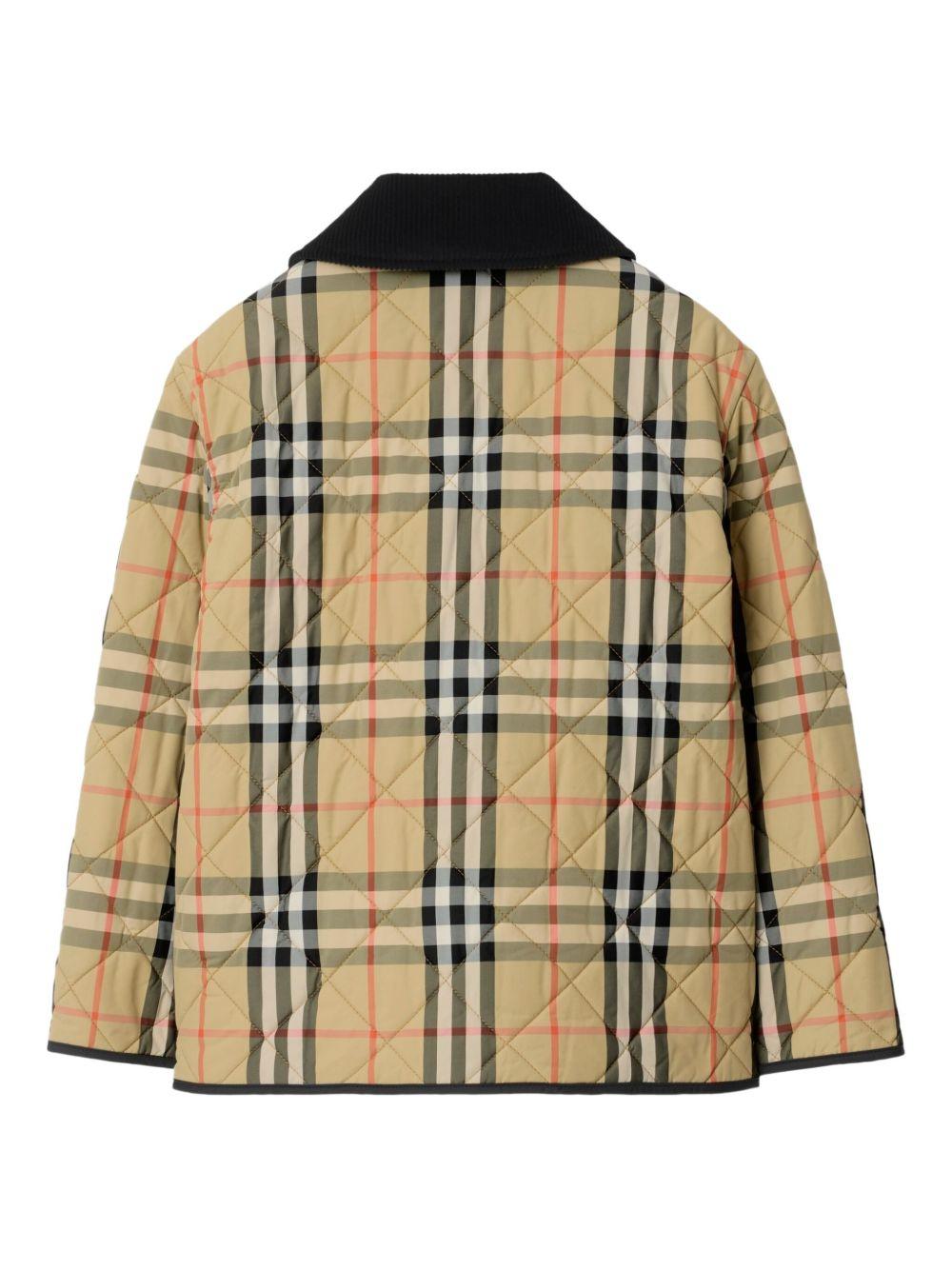 Giacca per bambino Burberry Kids beige a quadri - Rubino Kids