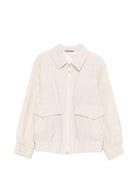 Giacca per bambino Eleventy Kids beige con colletto a punta - Rubino Kids