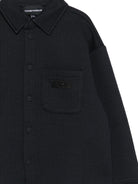 Giacca per bambino Emporio Armani Kids blu con targhetta con logo - Rubino Kids