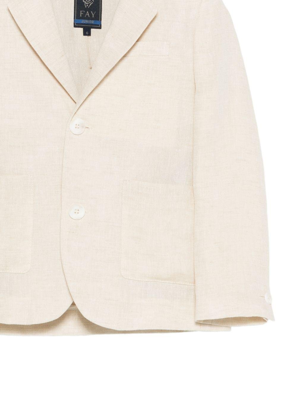 Giacca per bambino Fay Kids bianca con revers classici - Rubino Kids