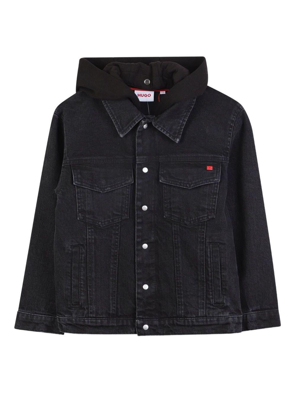 Giacca per bambino Hugo Kids denim con cappuccio - Rubino Kids