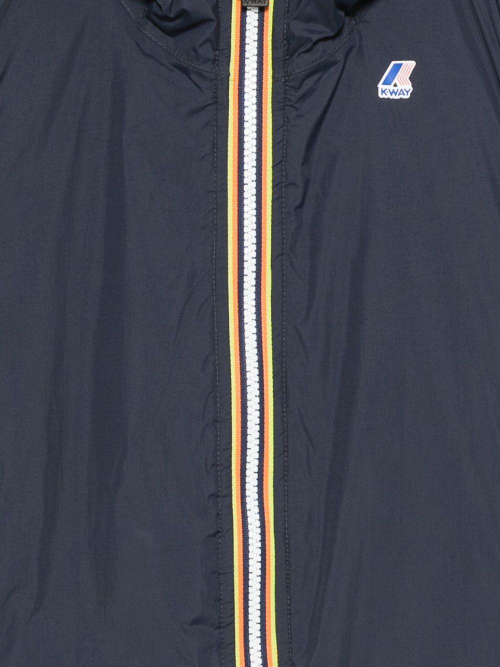 Giacca per bambino K Way Kids blu con cappuccio e zip frontale - Rubino Kids