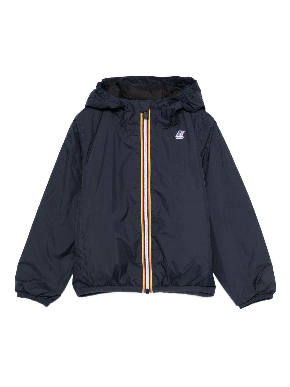Giacca per bambino K Way Kids Le Vrai blu con dettagli a righe - Rubino Kids