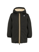 Giacca per bambino K Way Kids nero con cappuccio e fodera in pile - Rubino Kids