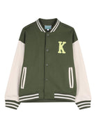 Giacca per bambino Kenzo Kids verde con design a inserti - Rubino Kids