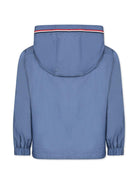 Giacca per bambino Moncler Enfant Granduc blu con applicazione sulla manica con logo - Rubino Kids