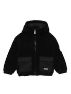 Giacca per bambino Moschino Kids nera con tessuto teddy - Rubino Kids