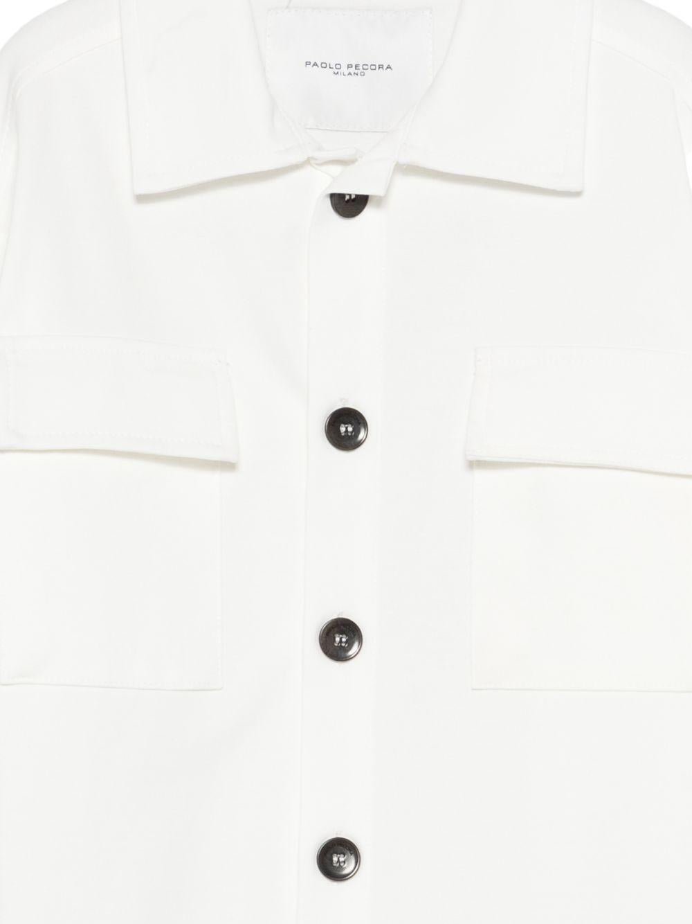 Giacca per bambino Paolo Pecora Kids bianca con tasche - Rubino Kids