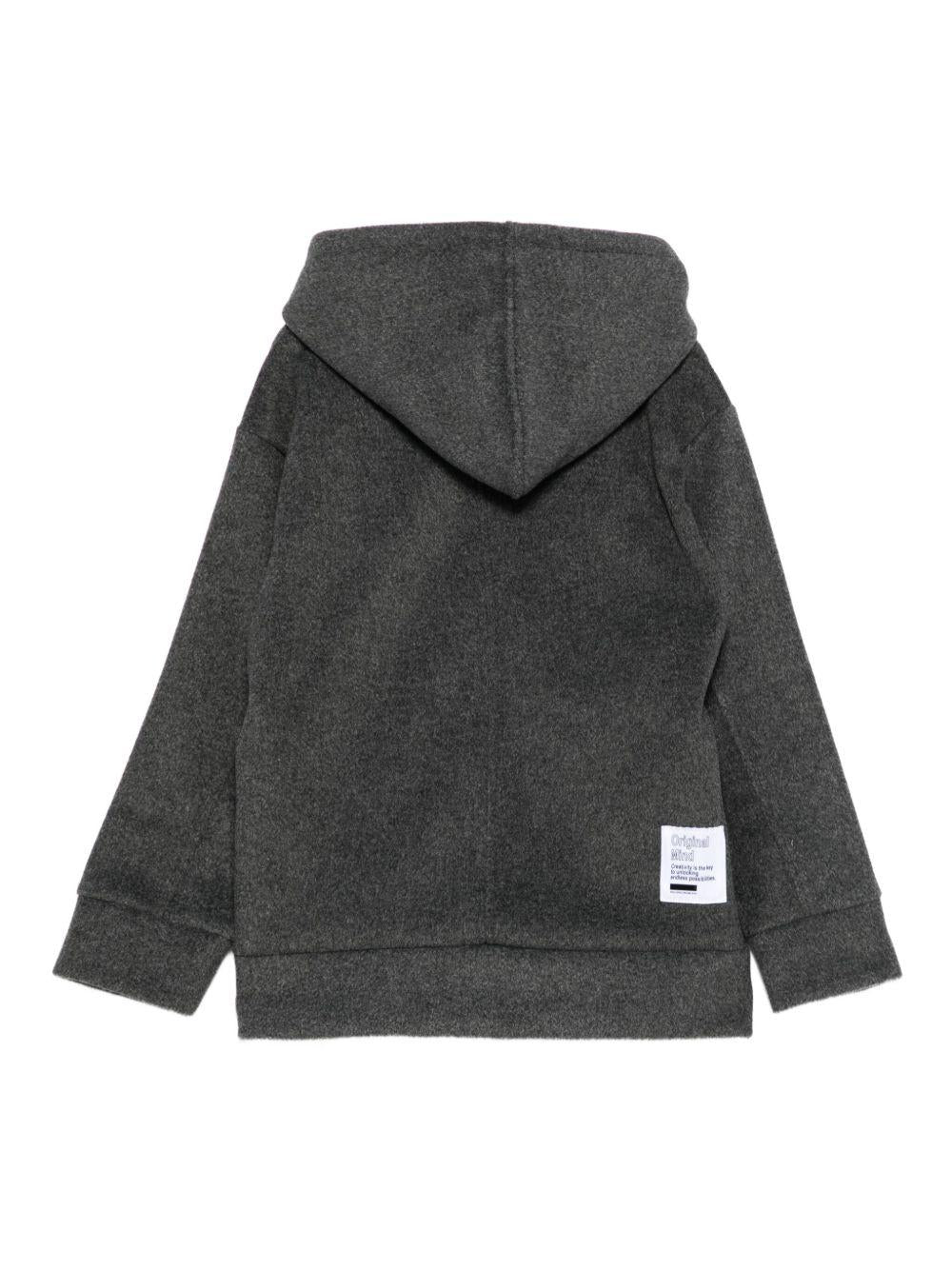 Giacca per bambino Paolo Pecora Kids grigio con cappuccio e cerniera - Rubino Kids