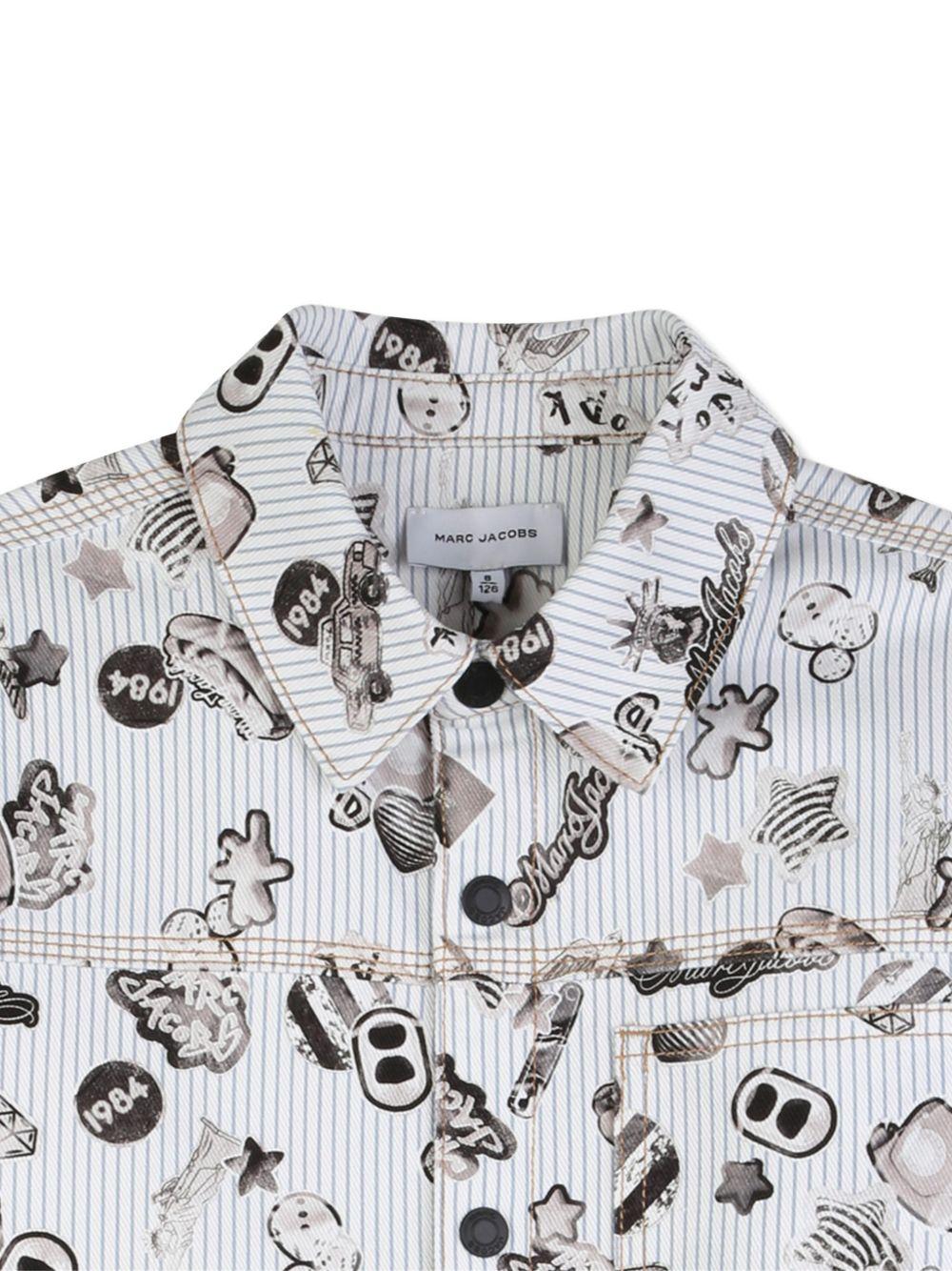 Giacca per bambino The Marc Jacobs Kids bianca con stampa grafica all - over - Rubino Kids