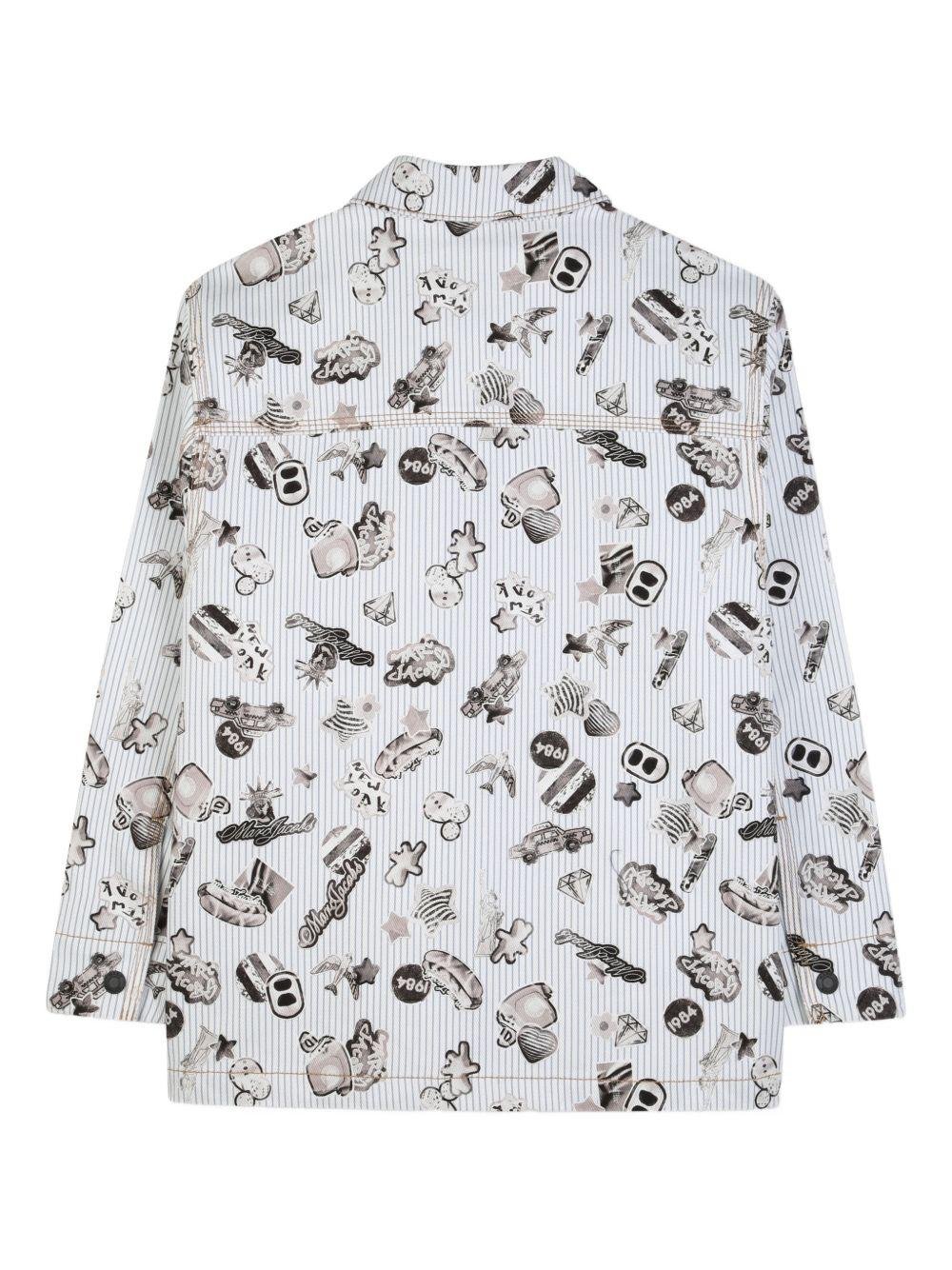 Giacca per bambino The Marc Jacobs Kids bianca con stampa grafica all - over - Rubino Kids