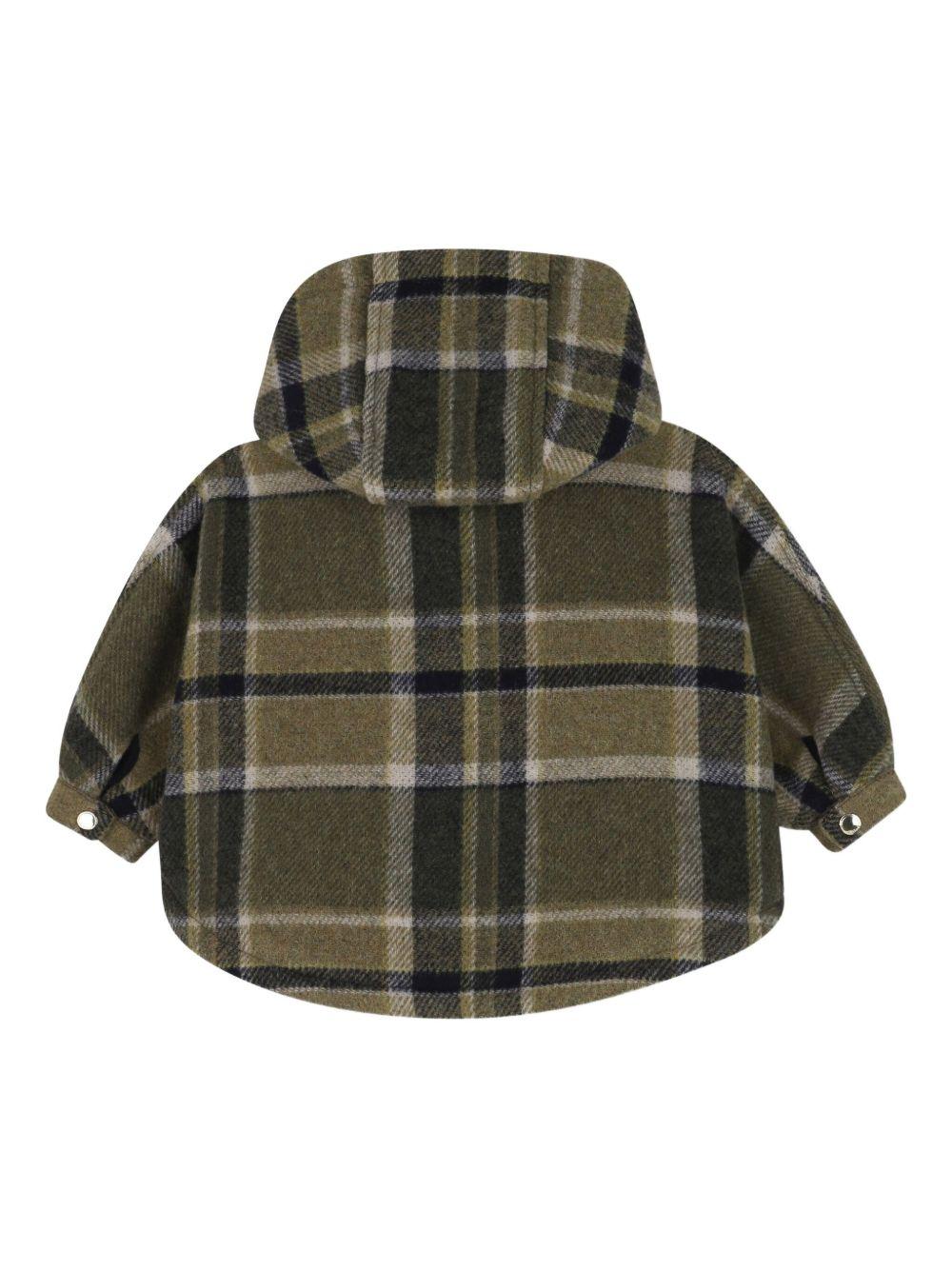 Giacca per neonata Chloé Kids verde con motivo a quadri - Rubino Kids
