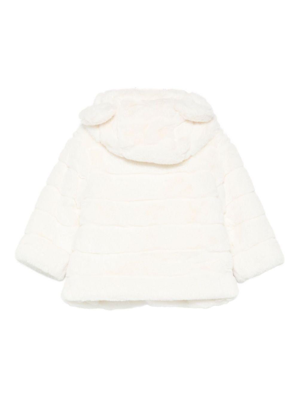 Giacca per neonata Moschino Kids bianco con cappuccio - Rubino Kids