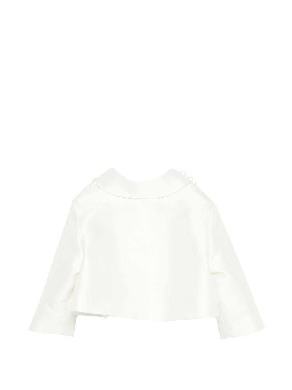 Giacca per neonata Simonetta bianca decorata con fiori - Rubino Kids