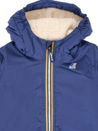 Giacca per neonati K - Way Kids blu con cappuccio e fodera in pile - Rubino Kids