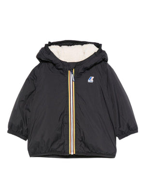 K Way Kids blue baby jacket with hood and front zip