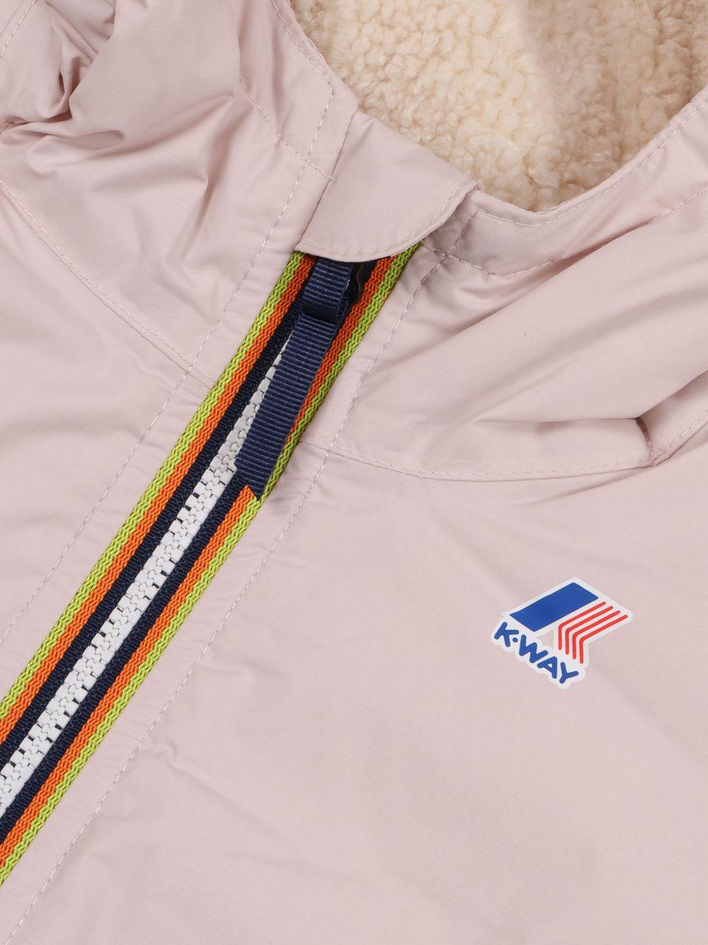 Giacca per neonati K Way Kids rosa con cappuccio e zip frontale - Rubino Kids