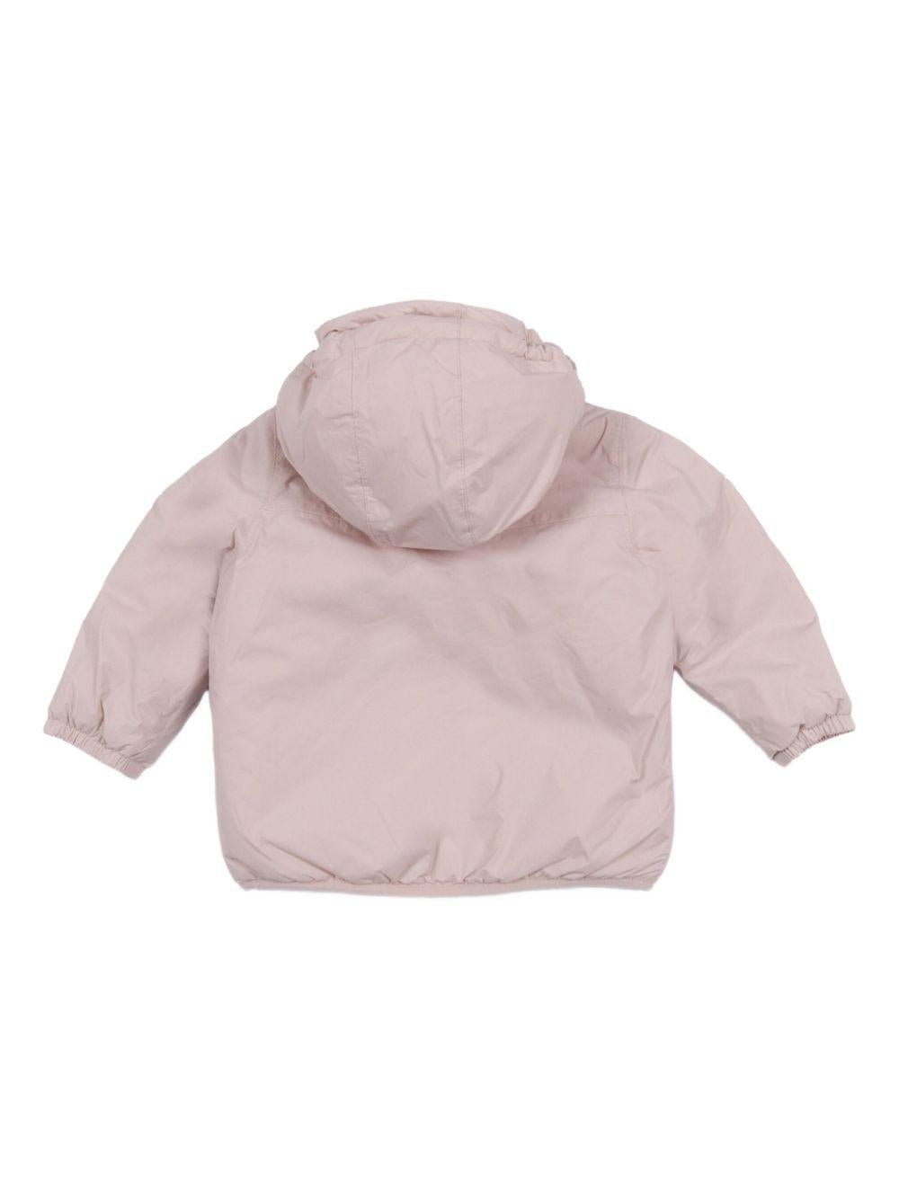 Giacca per neonati K Way Kids rosa con cappuccio e zip frontale - Rubino Kids