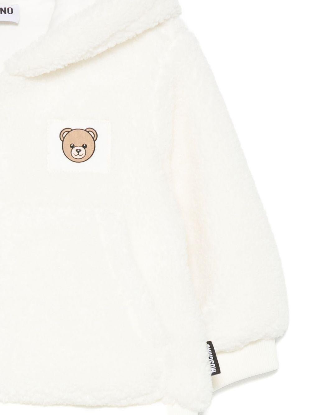 Giacca per neonati Moschino Kids bianco con ricamo Teddy Bear - Rubino Kids