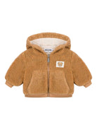 Giacca per neonati Moschino Kids marrone con caratteristica applicazione Bear - Rubino Kids