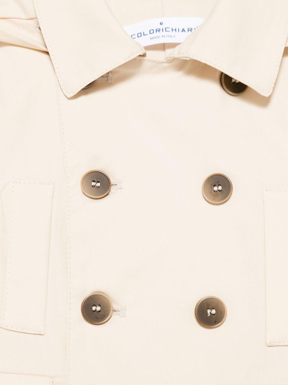 Giacca per neonato Colorichiari beige con cappuccio e dettaglio con pieghe a cannone - Rubino Kids