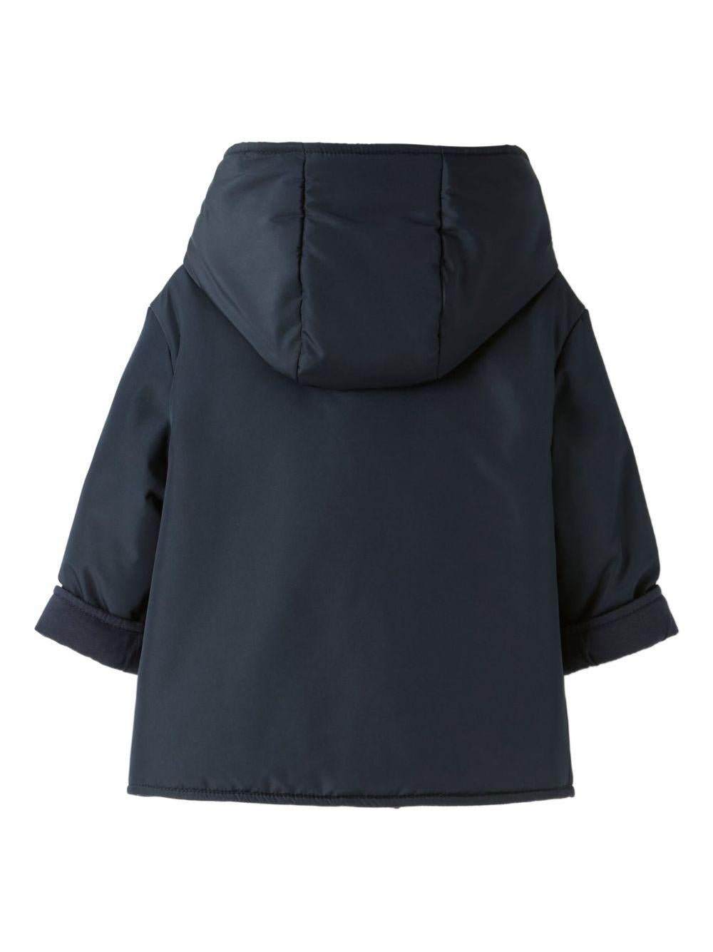 Giacca per neonato Il Gufo blu con cappuccio e bottoni - Rubino Kids