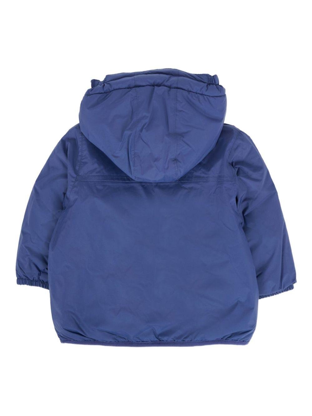 Giacca per neonato K Way Kids blu con cappuccio e fodera in pile - Rubino Kids