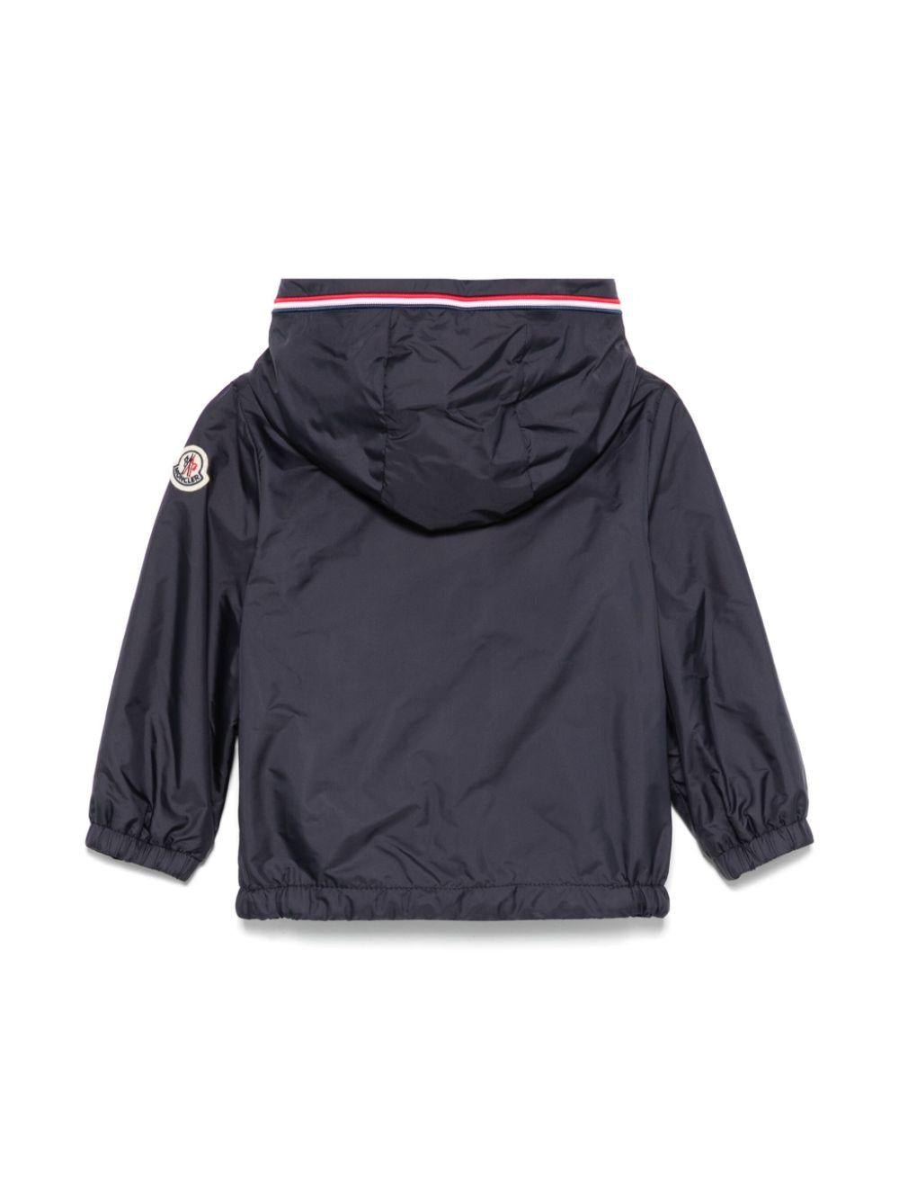 Giacca per neonato Moncler Enfant Granduc blu con bordi a contrasto - Rubino Kids