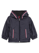 Giacca per neonato Moncler Enfant Granduc blu con bordi a contrasto - Rubino Kids