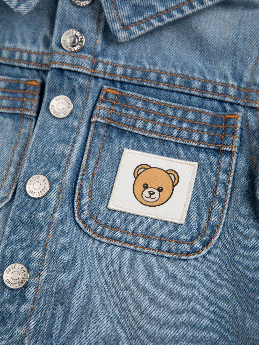 Giacca per neonato Moschino Kids in denim con cappuccio - Rubino Kids