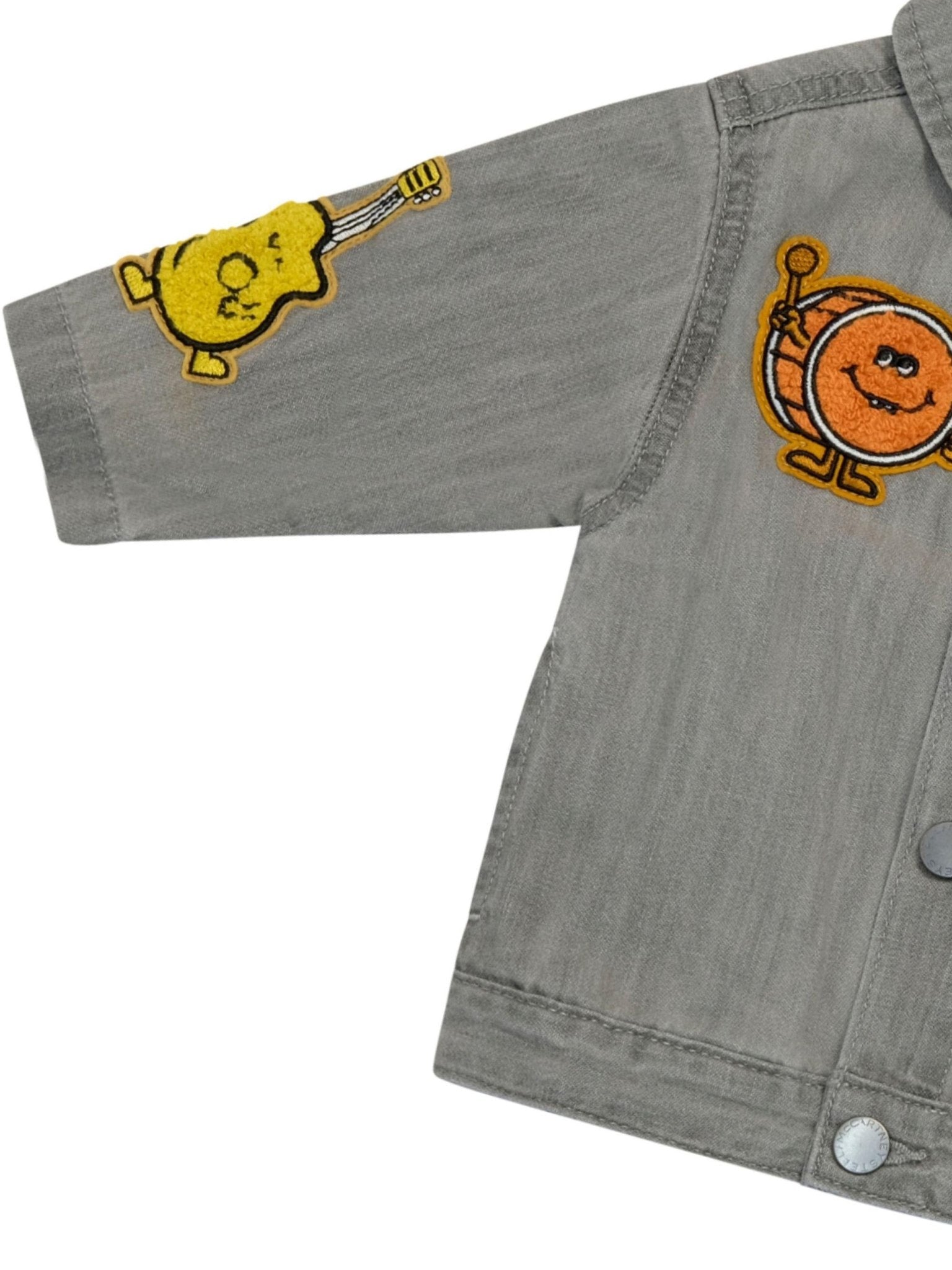 Giacca per neonato Stella McCartney Kids grigia con stampa elementi musicali - Rubino Kids