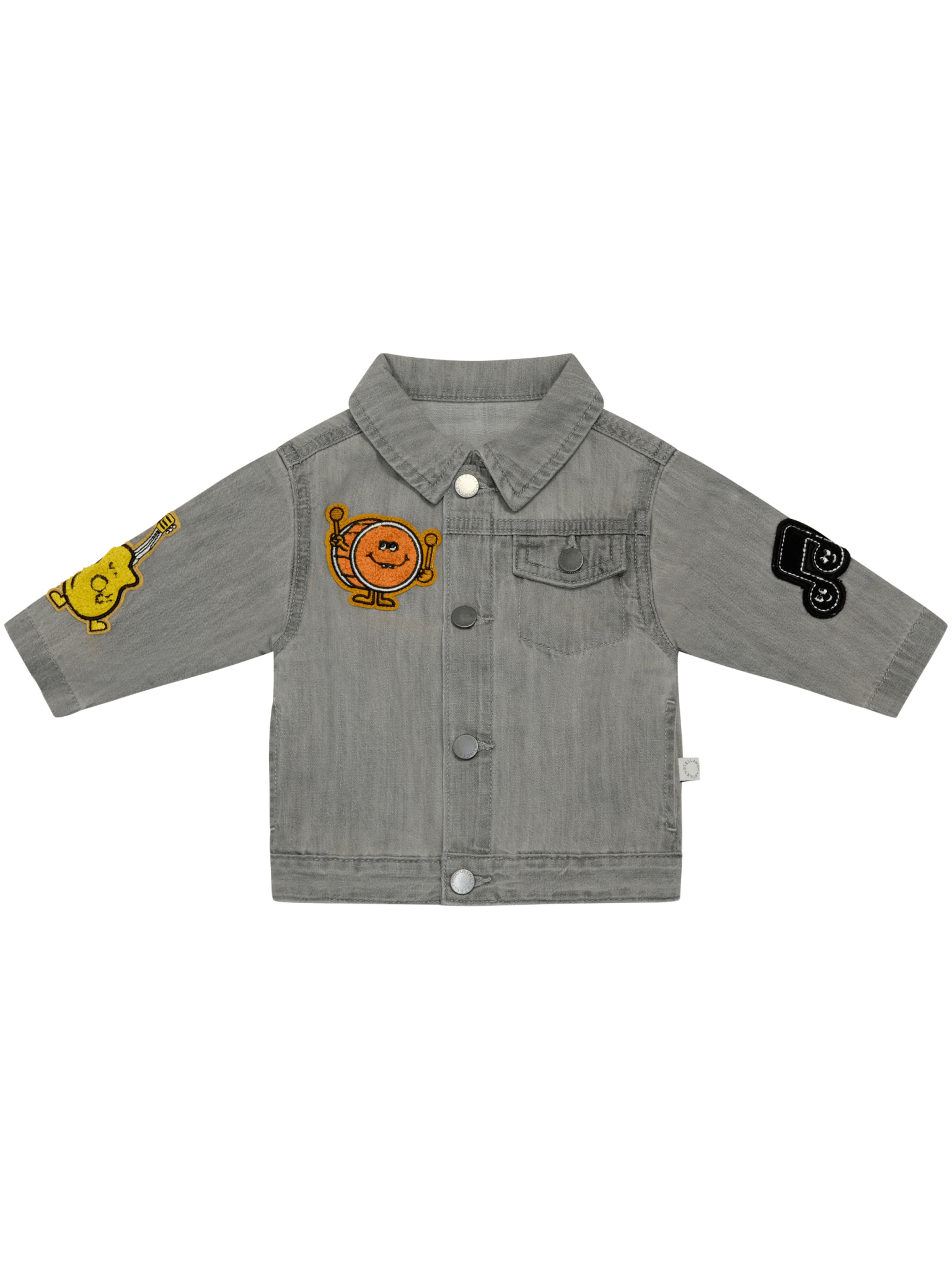 Giacca per neonato Stella McCartney Kids grigia con stampa elementi musicali - Rubino Kids