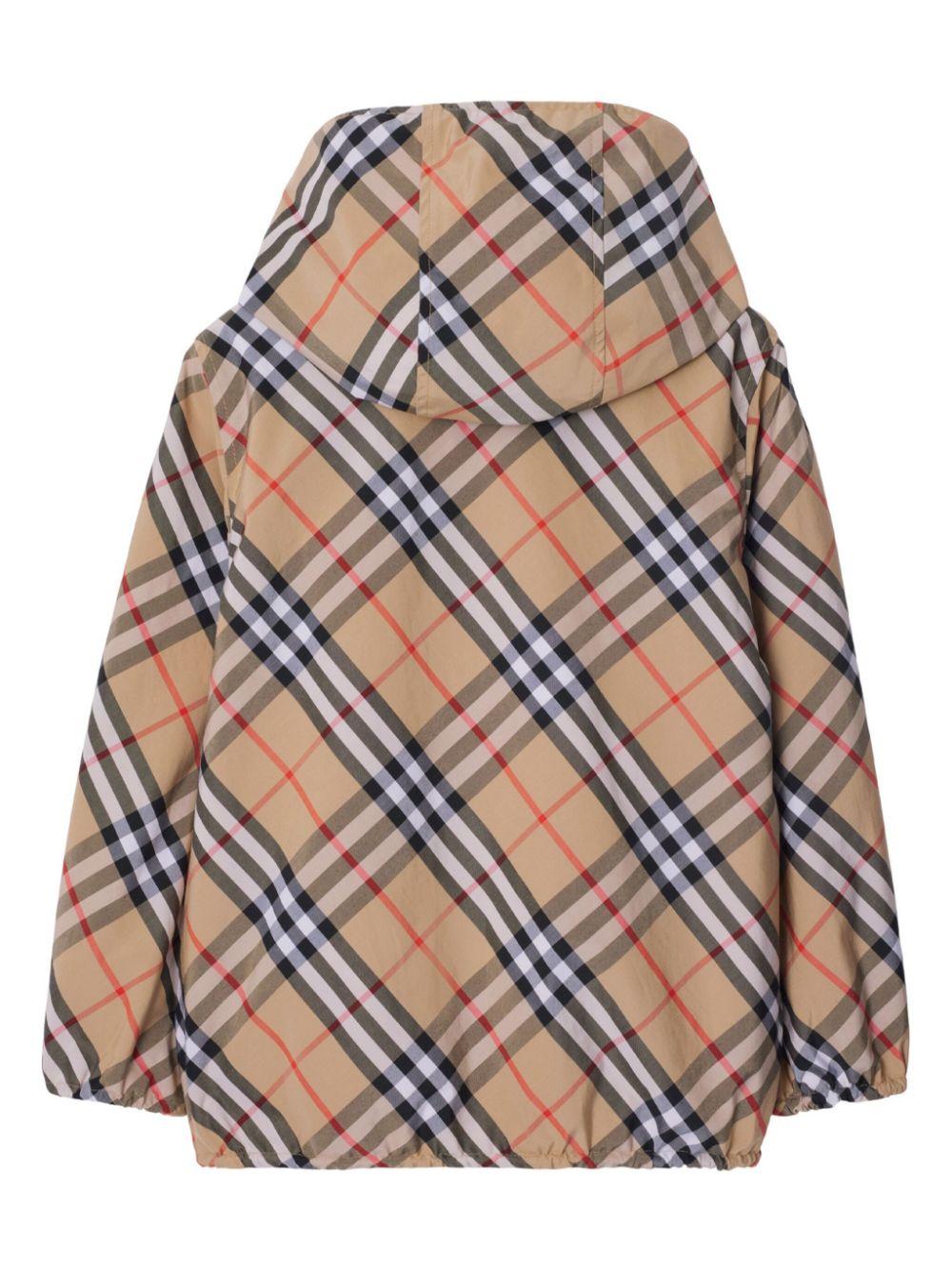Giacca reversibile a quadri per bambino Burberry Kids beige con orlo elasticizzato - Rubino Kids