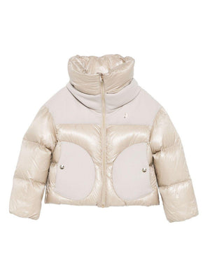 Herno Kids beige quilted jacket for girls with padded inserts