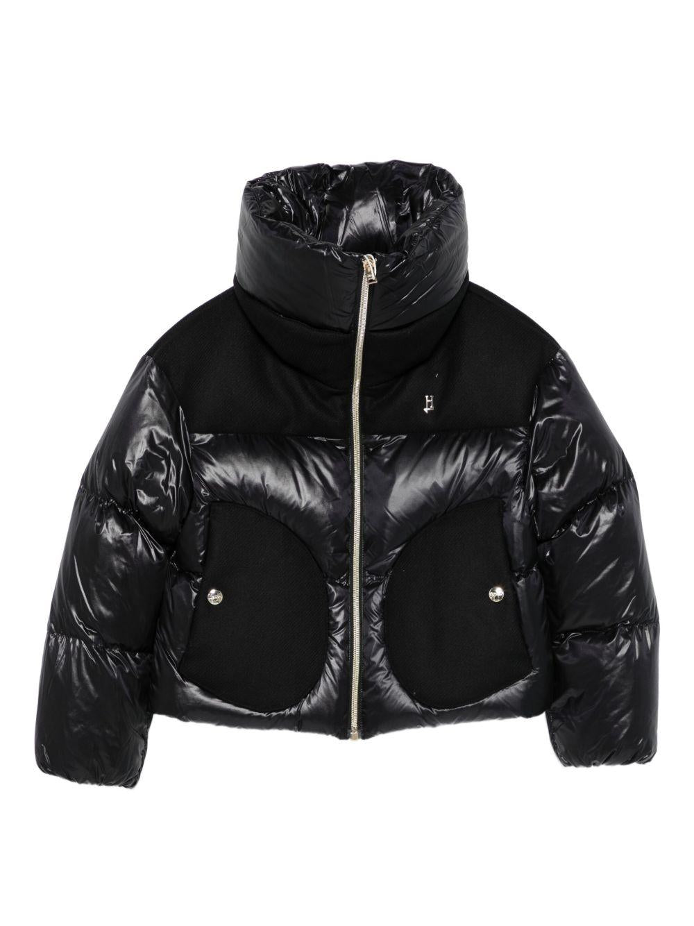 Giacca trapuntata per bambina Herno Kids nero con inserti imbottiti - Rubino Kids