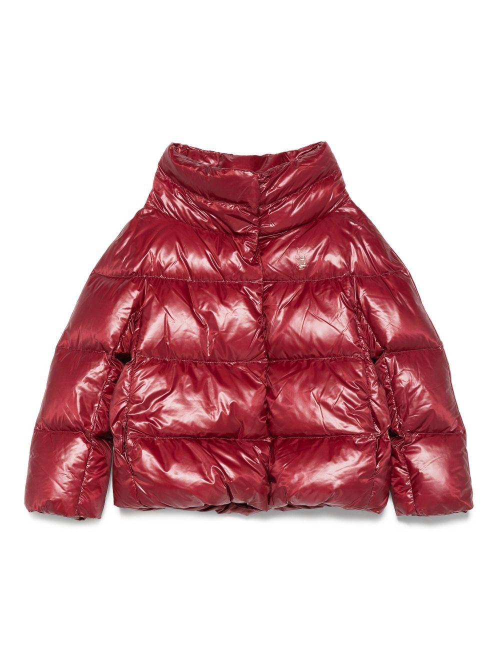 Giacca trapuntata per bambina Herno Kids rosso a collo alto - Rubino Kids